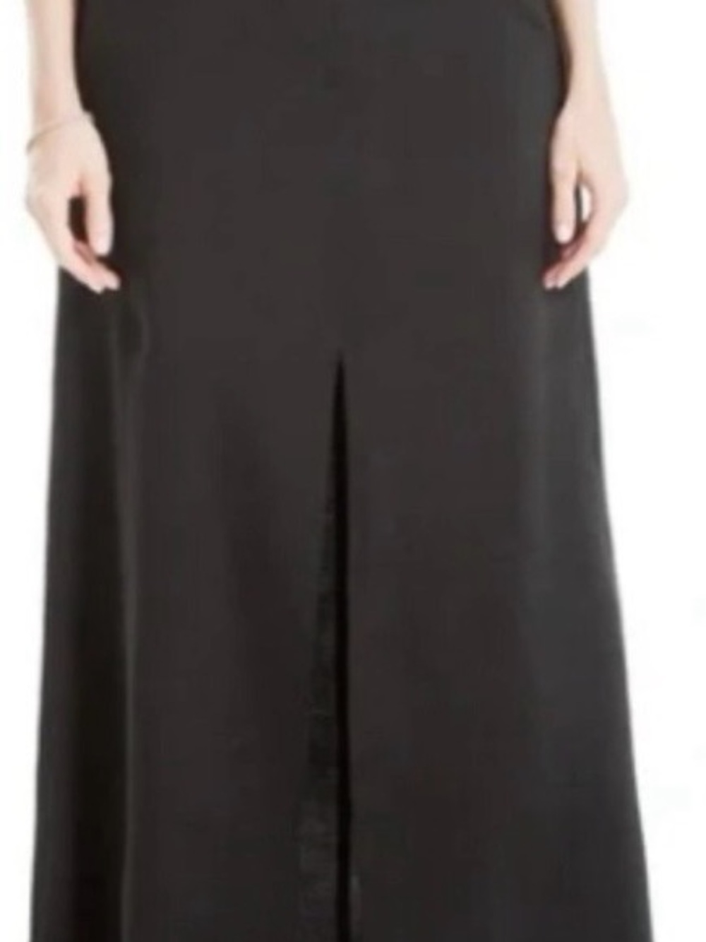 Max Studio Black Maxi Skirt with Center Front Slit